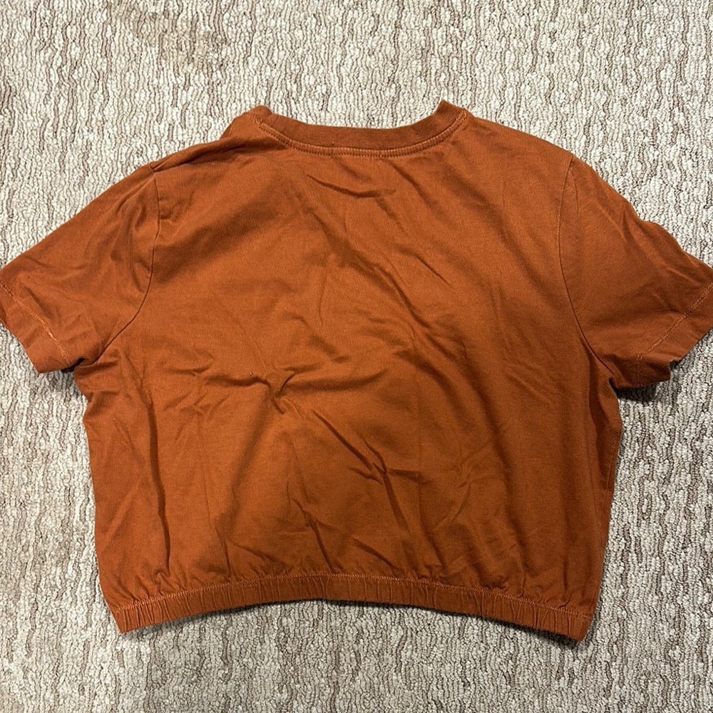 Burnt orange cropped cotton tee (257) - Picture 3 of 3